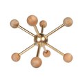 Urban Trends Collection Metal Round Ornament Table Decor with Wooden Edges Coated Gold 39646